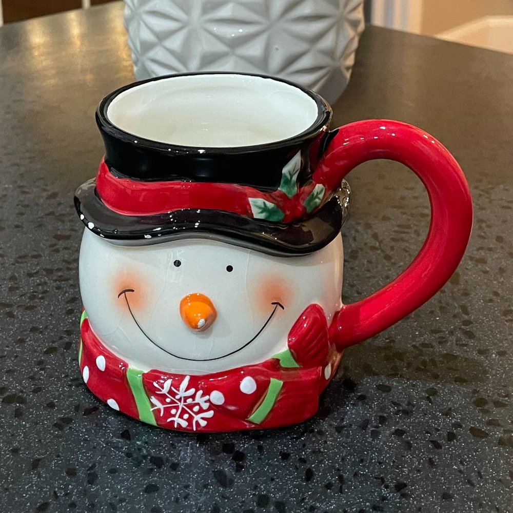 Vintage Hausenware Sally Noll Snowman Holiday Ceramic Coffee Tea Mug Gift Decor